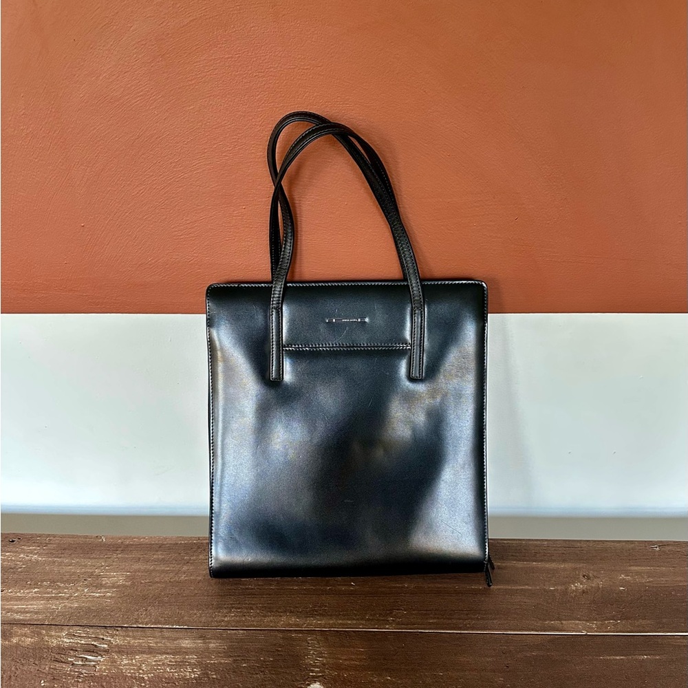Pierre Cardin Black Faux Leather Tote Bag